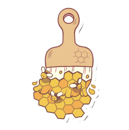 Honeycomb Paint Brush Sticker