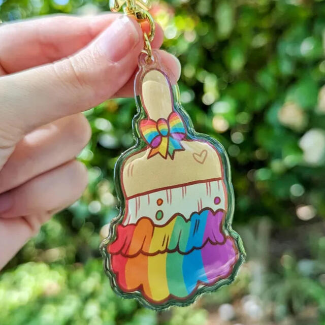 Rainbow Paint Brush Charm