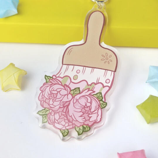 Floral Paint Brush Charm