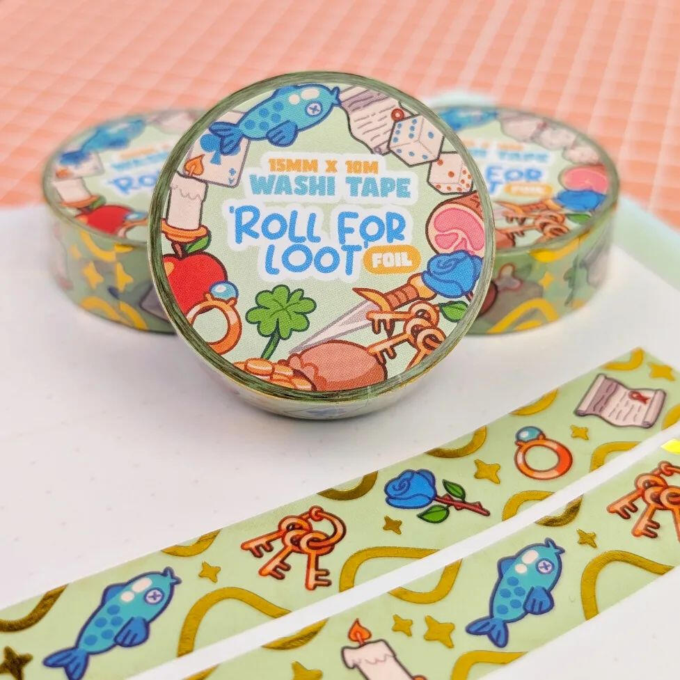 Roll For Loot Foil Washi Tape