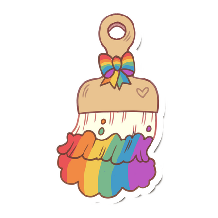 Rainbow Paint Brush Sticker