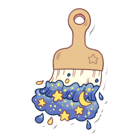 Starry Paint Brush Sticker