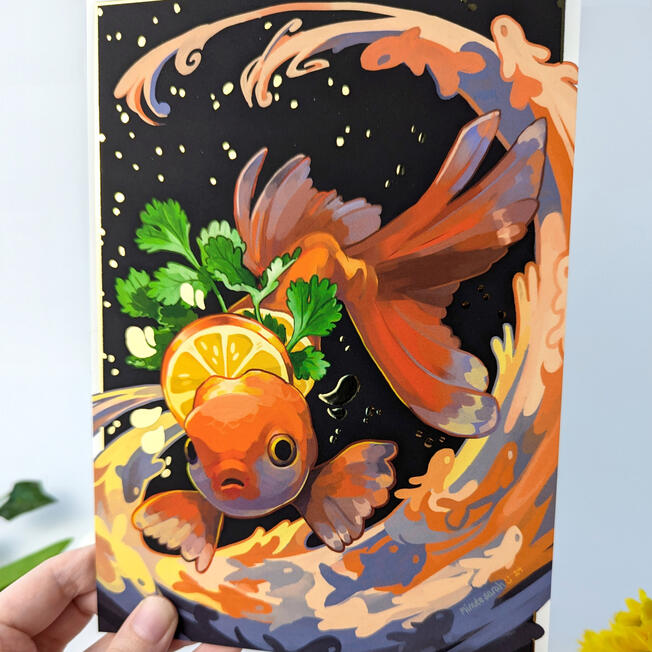 Heart Of Gold, A5 Gold Foil Print