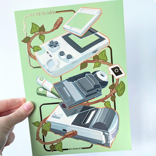 Link Cable, A5 Gold Foil Print