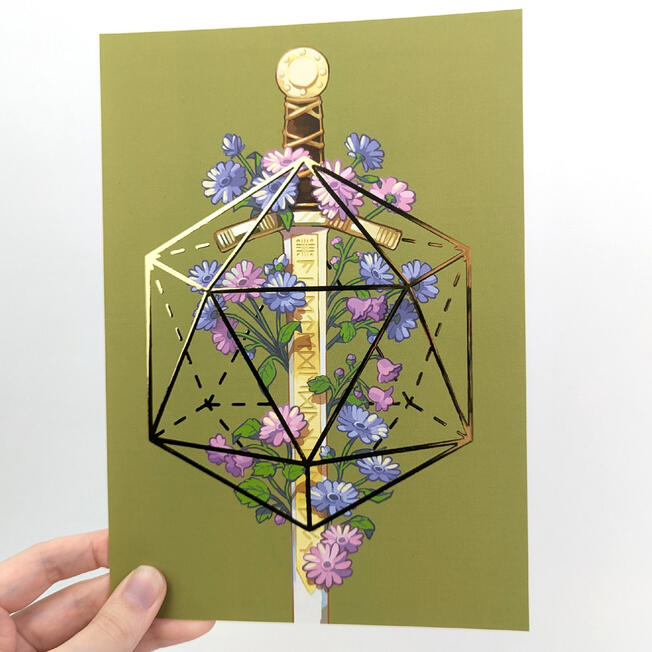 Excalibur, A5 Gold Foil Print