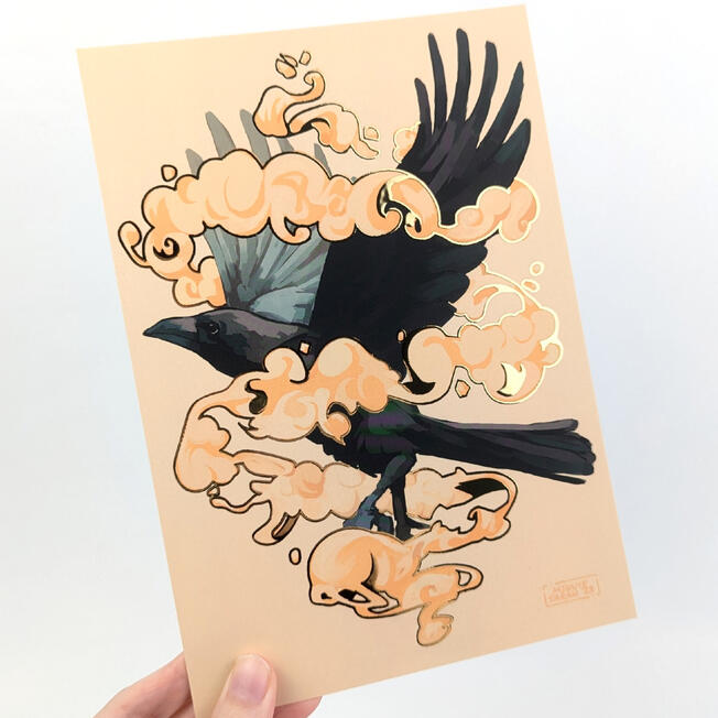 Fly High, A5 Gold Foil Print