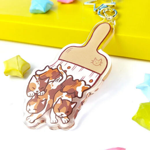 Calico Cats Paint Brush Charm