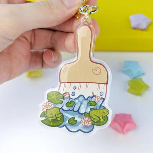 Frog Paint Brush Charm