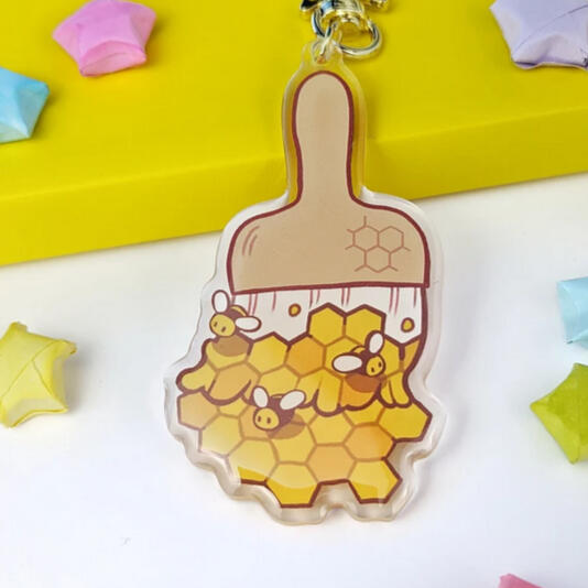 Honeycomb Paint Brush Charm