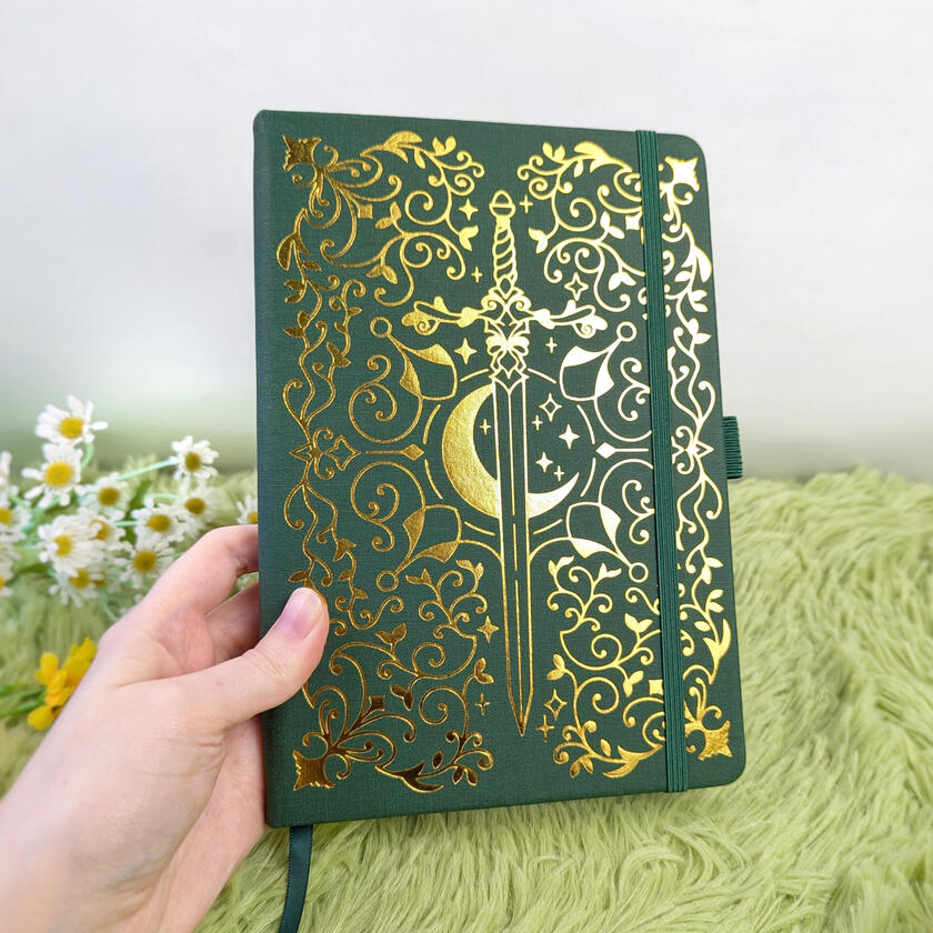 Sword Notebook, A5 Dot Grid, Dark Green
